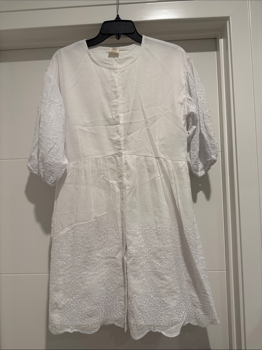 Matilda Jane White Eyelet Cotton Button-Front Dress